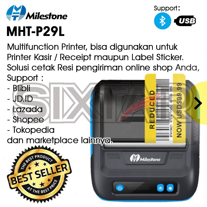 Jual Portable Mobile Receipt Label Sticker Printer Device with ...