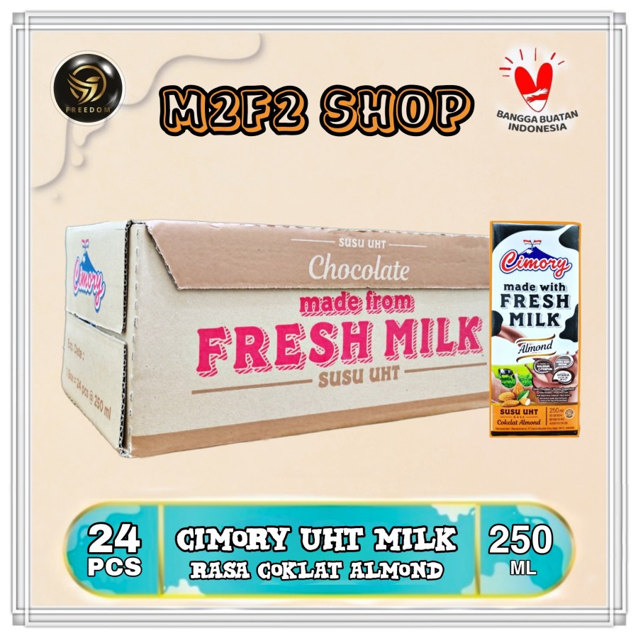 Jual Susu Cimory Fresh Milk Kotak UHT Cokelat Almond - 250 Ml (Kemasan ...