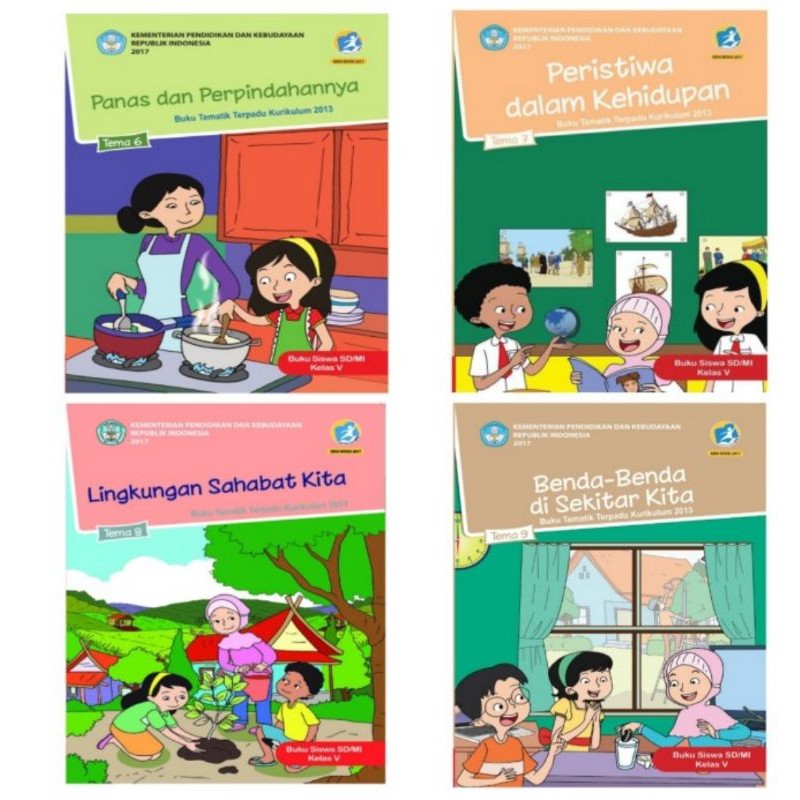 Jual PAKET Buku Tematik Kelas 5 SD Tema 6 7 8 9 ( Semester 2 ) K13 ...