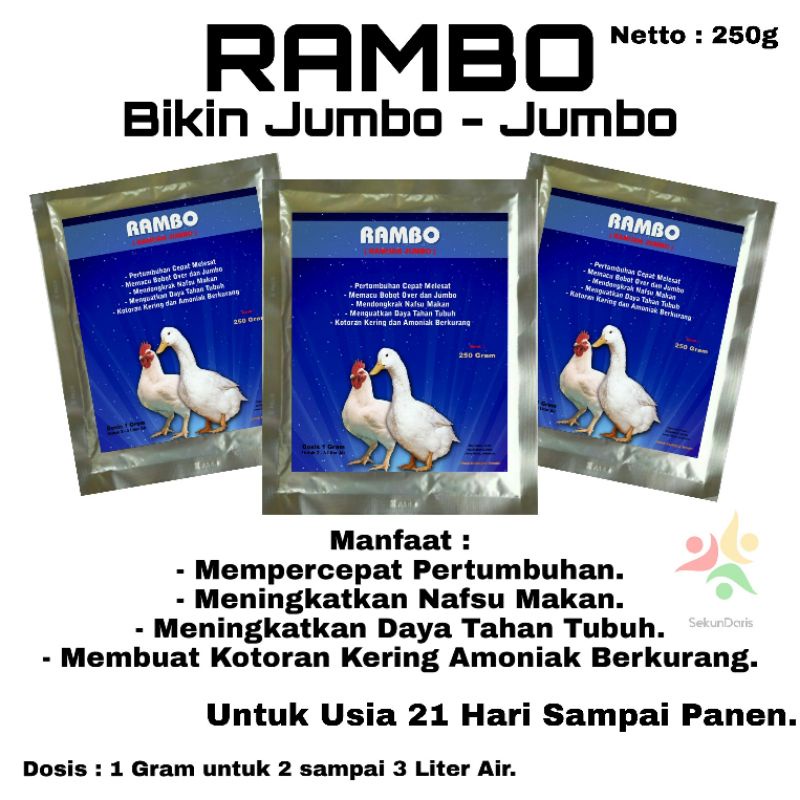 Jual Vitamin Ayam - RAMBO - Vitamin Ayam Broiler - Suplemen Ayam ...