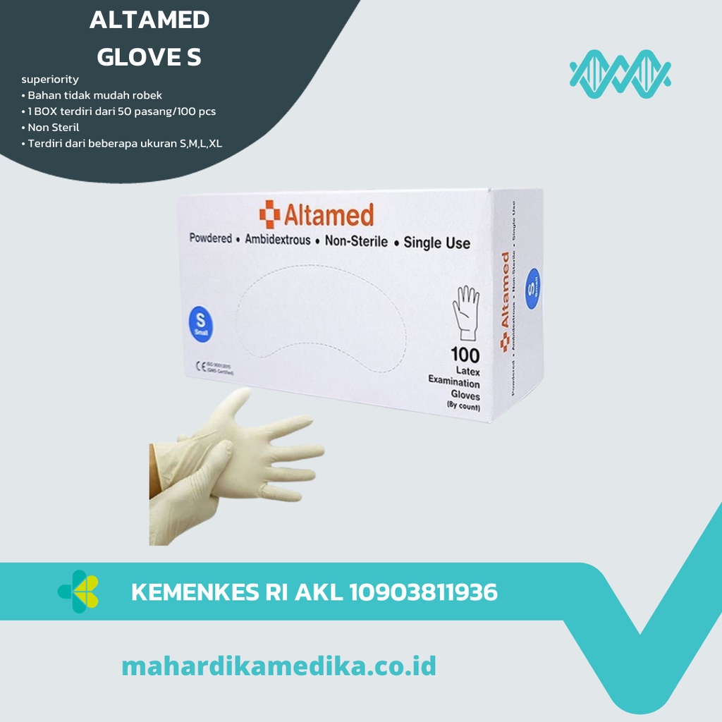 Jual SARUNG TANGAN LATEX ALTAMED POWDER | SARUNG TANGAN KARET ...