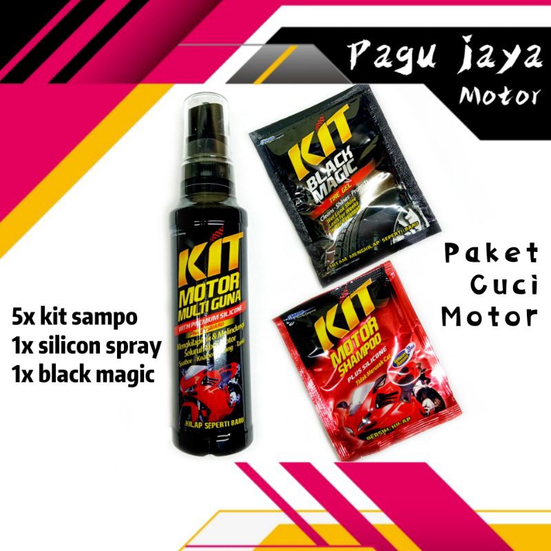 Jual Paket cuci motor KIT product ( 5x Kit shampoo . 1x Kit black magic ...