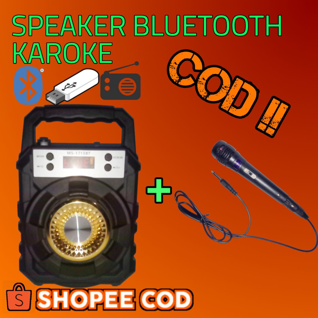 Jual [COD] Speaker Bluetooth Digitals Portable Mega MS dan Mic Kabel ...
