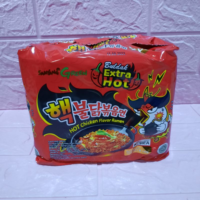 Jual Samyang Hot Chicken Flavor Ramen Buldak Extra Hot 140 Gr Isi 5 Pcs Shopee Indonesia 1511