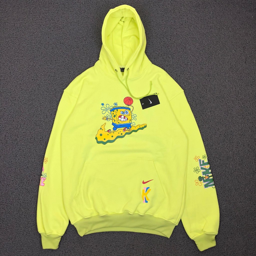 JAKET HOODIE NIKE KYRIE X SPONGEBOB LOGO GREEN NEON AUTHENTIC PREMIUM