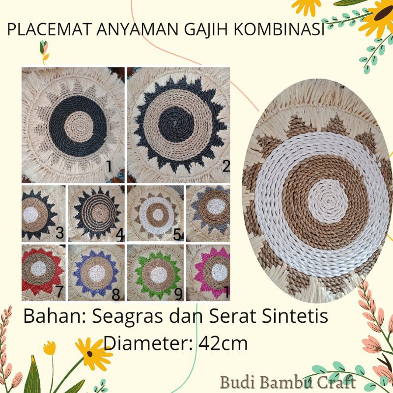 Jual Placemate Anyaman Kombinasi Rumbai Ukuran 42cm Murah | Shopee ...