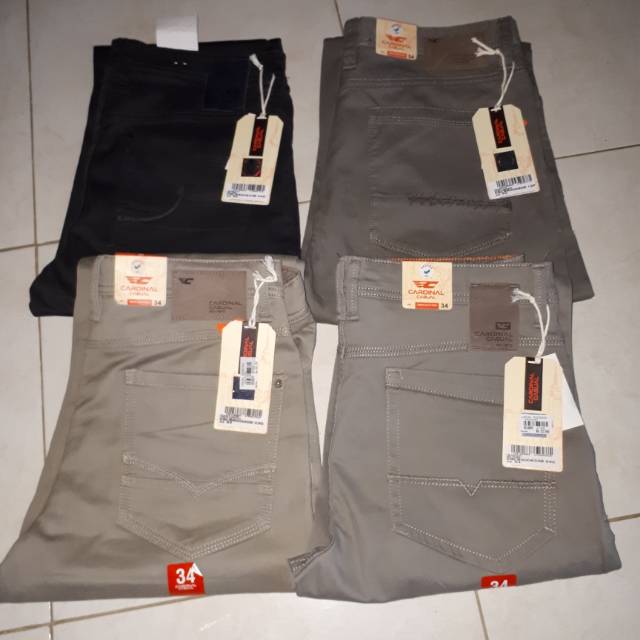 Cardinal Casual Katun Polos Celana Panjang Pria main image 1
