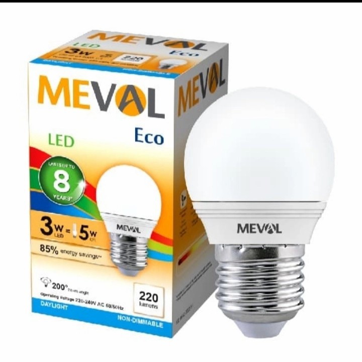 Jual LAMPU LED BULB MEVAL ECO 3 WATT - PUTIH | Shopee Indonesia
