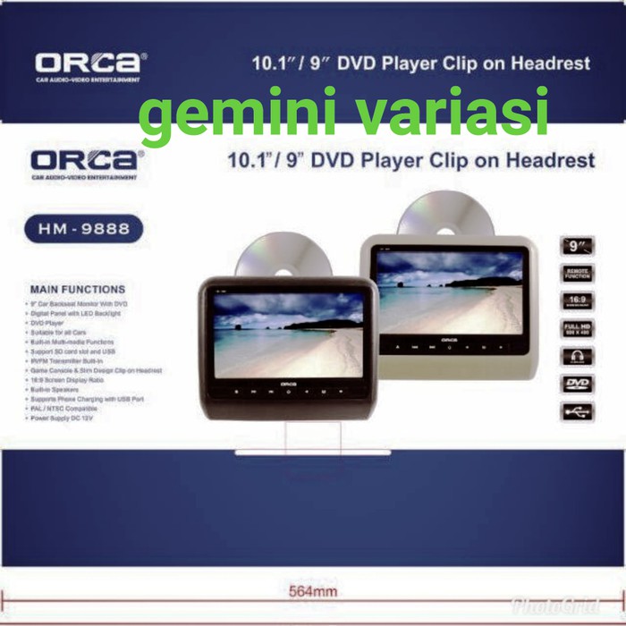 Jual TV HEADREST CLIP ON ORCA GE D79 9 INCH MOBIL ALL NEW AVANZA XENIA