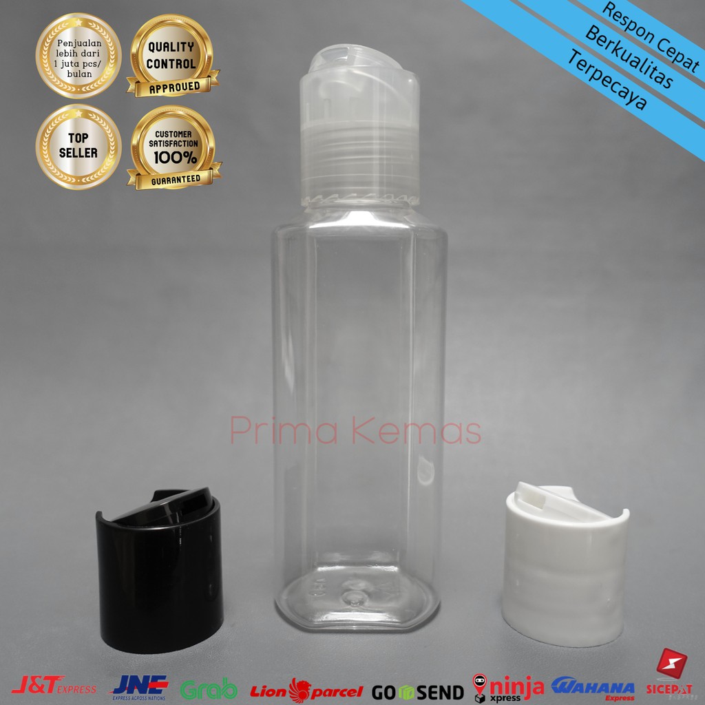 Jual Botol Presstop 100 ml - botol kosmetik 100 ml - botol skincare Pet ...