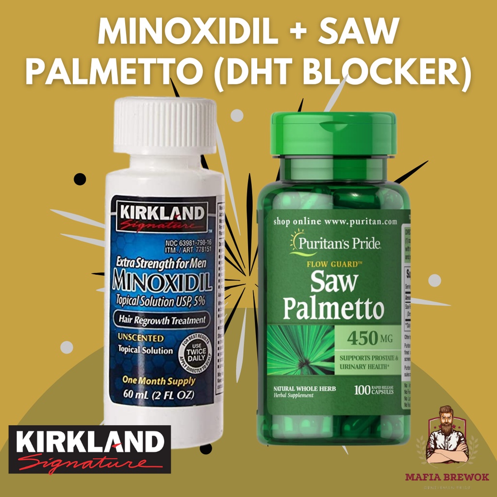 Jual Minoxidil + DHT Blocker Saw Palmetto I DHT Blocker Finasteride Herbal Solusi Kebotakan