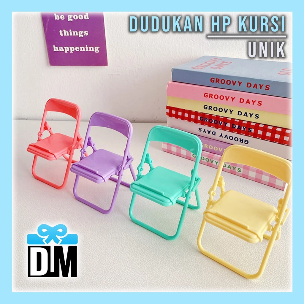 Dudukan HP Unik Miniatur Kursi Lipat Plastik