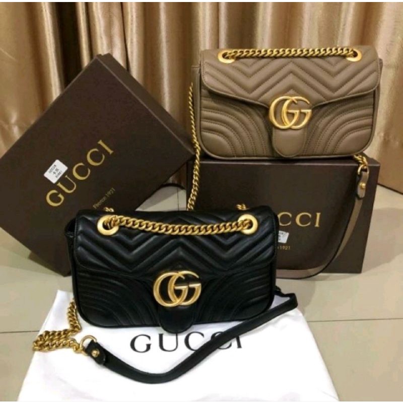 Tas Gucci Tas Wanita Gucc Import MARMONT Semi Premium Free Box