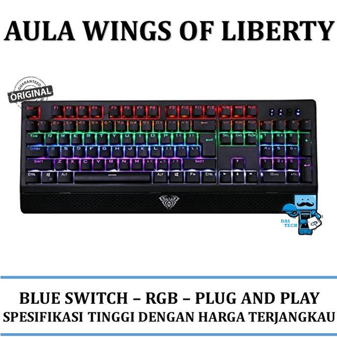 Jual Keyboard Mechanical Gaming AULA Wings Of Liberty (Blue Switch
