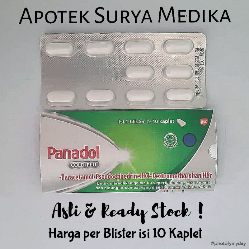 Jual Panadol COLD AND FLU Tablet (Panadol Hijau).Kemasan Blister isi 10