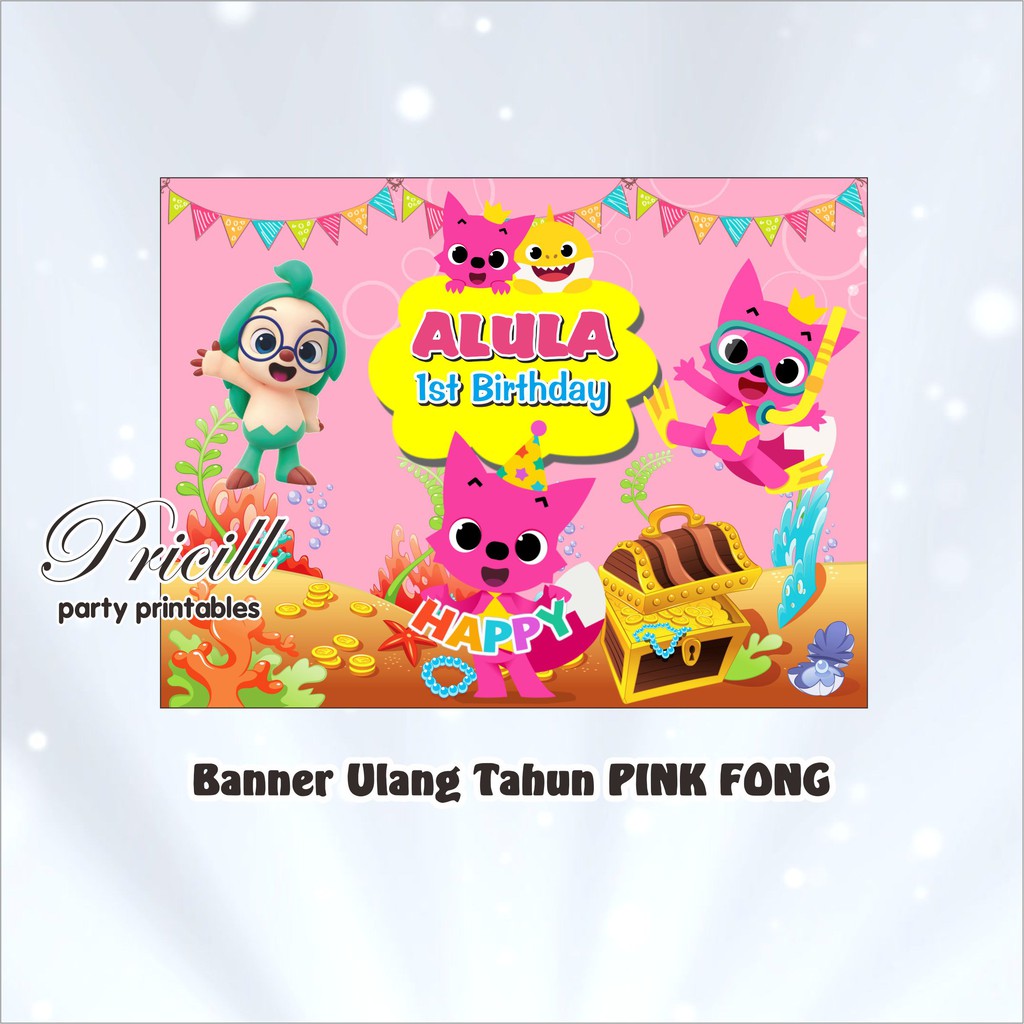 Jual Backdrop Banner Ultah PINK FONG Berbagai Ukuran | Shopee Indonesia