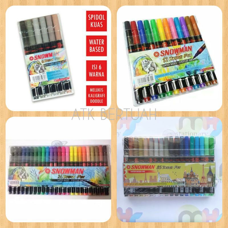 Jual Snowman Brushpen Brush Pen Set Spidol Kuas Kaligrafi