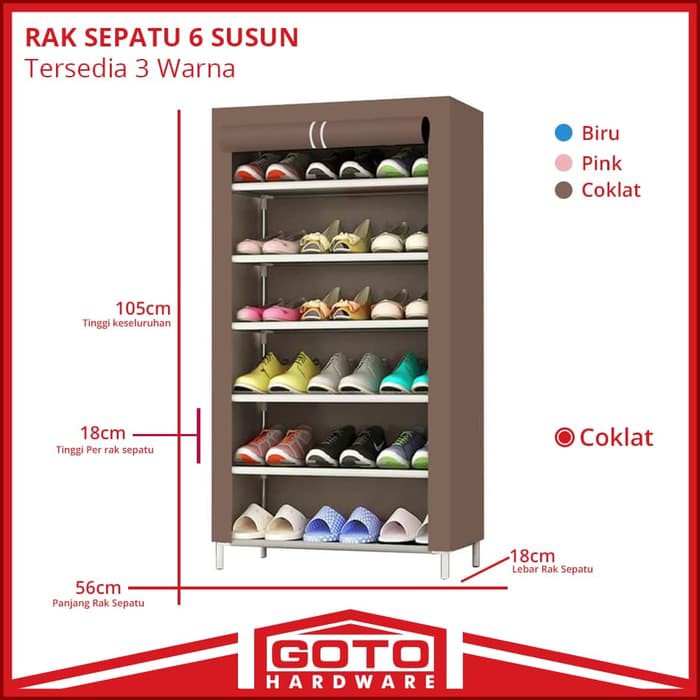 Jual Produk Shoe Rack Portable Rak Sepatu Lipat Susun Tingkat Ruang