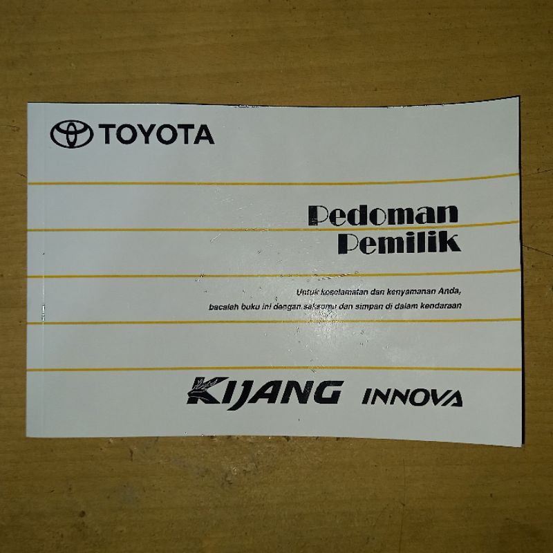 Jual Duplikat Buku Pedoman Pemilik / Manual Book Toyota Kijang Innova