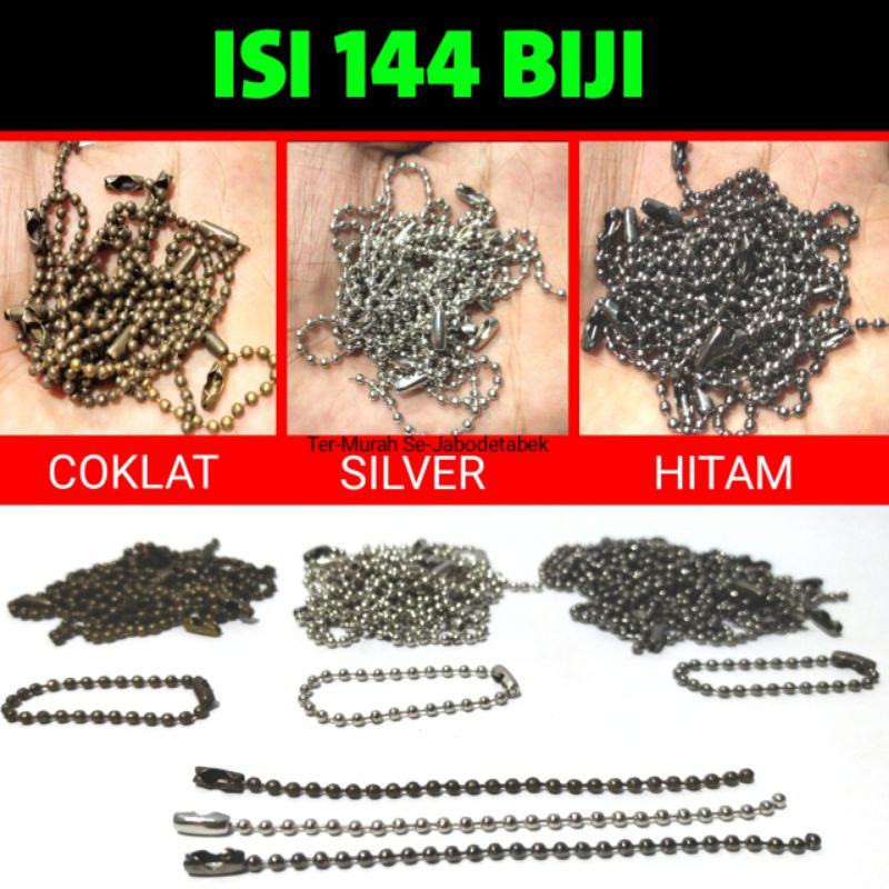 Jual grosir rantai kuku isi 144 pcs rantai kuku biji lada banyak warna ...