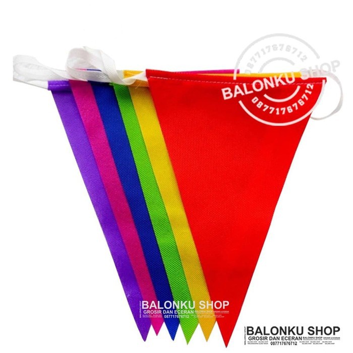 Jual Banner Polos / Banner Warna Warni / Bunting Flag Polos Warna Warni