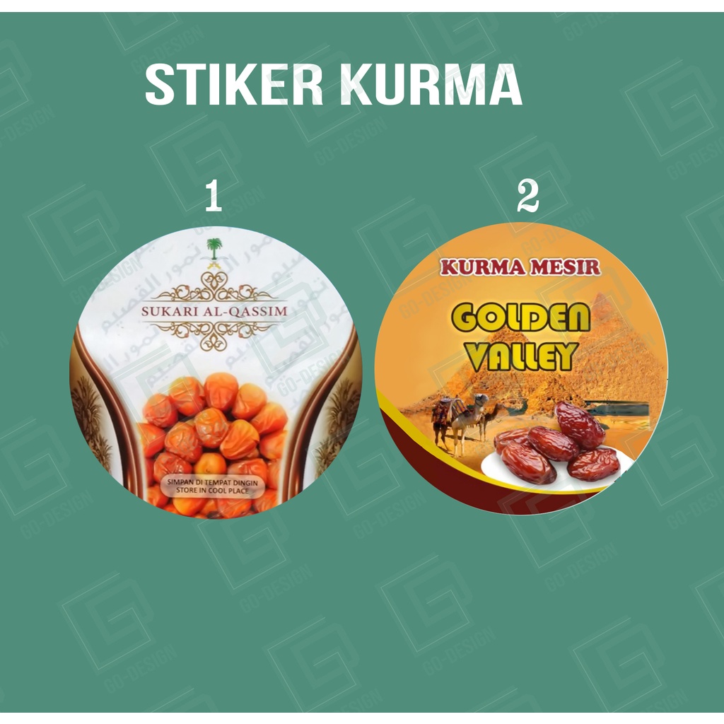 Jual Stiker Kurma Bulat Kurma Sukkari, khalas, Ajwa Cutting Cromo