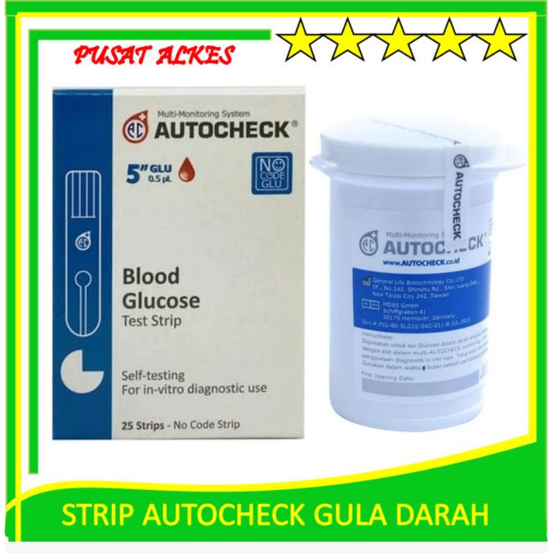 Jual Strip Autocheck Glucose Gula Darah Isi Strip Strip Autocheck Gula Darah Autocheck