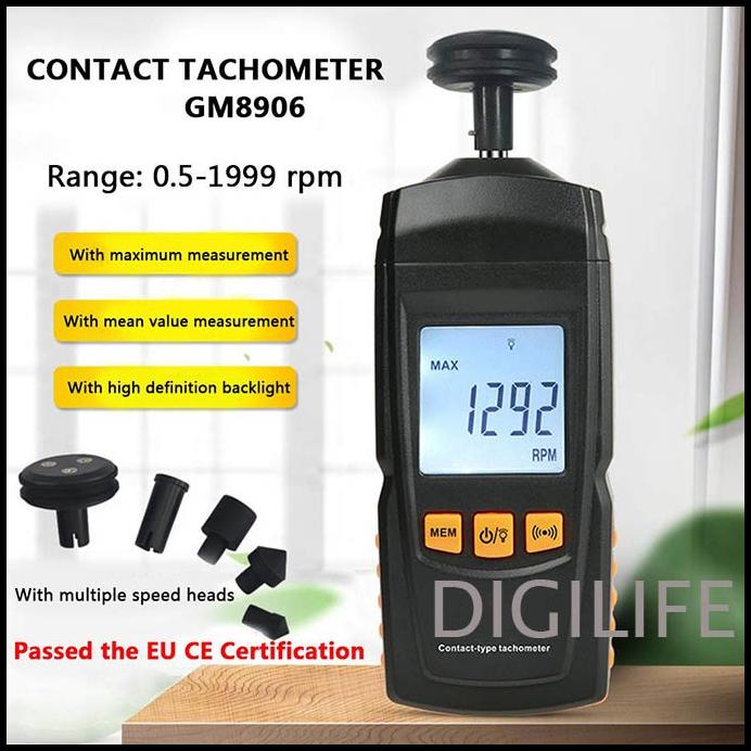 Jual Contact Type Tachometer Benetech Gm8906 Rpm Tester Digital Gm 8906 ...