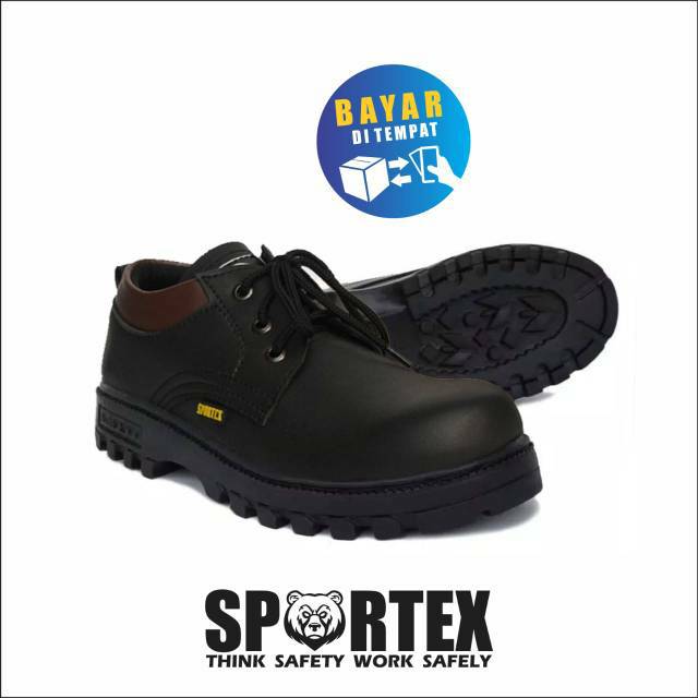 Jual Sepatu Pria Safety Mens Shoes Kulit Sintesis Ujung Besi Sportex ...