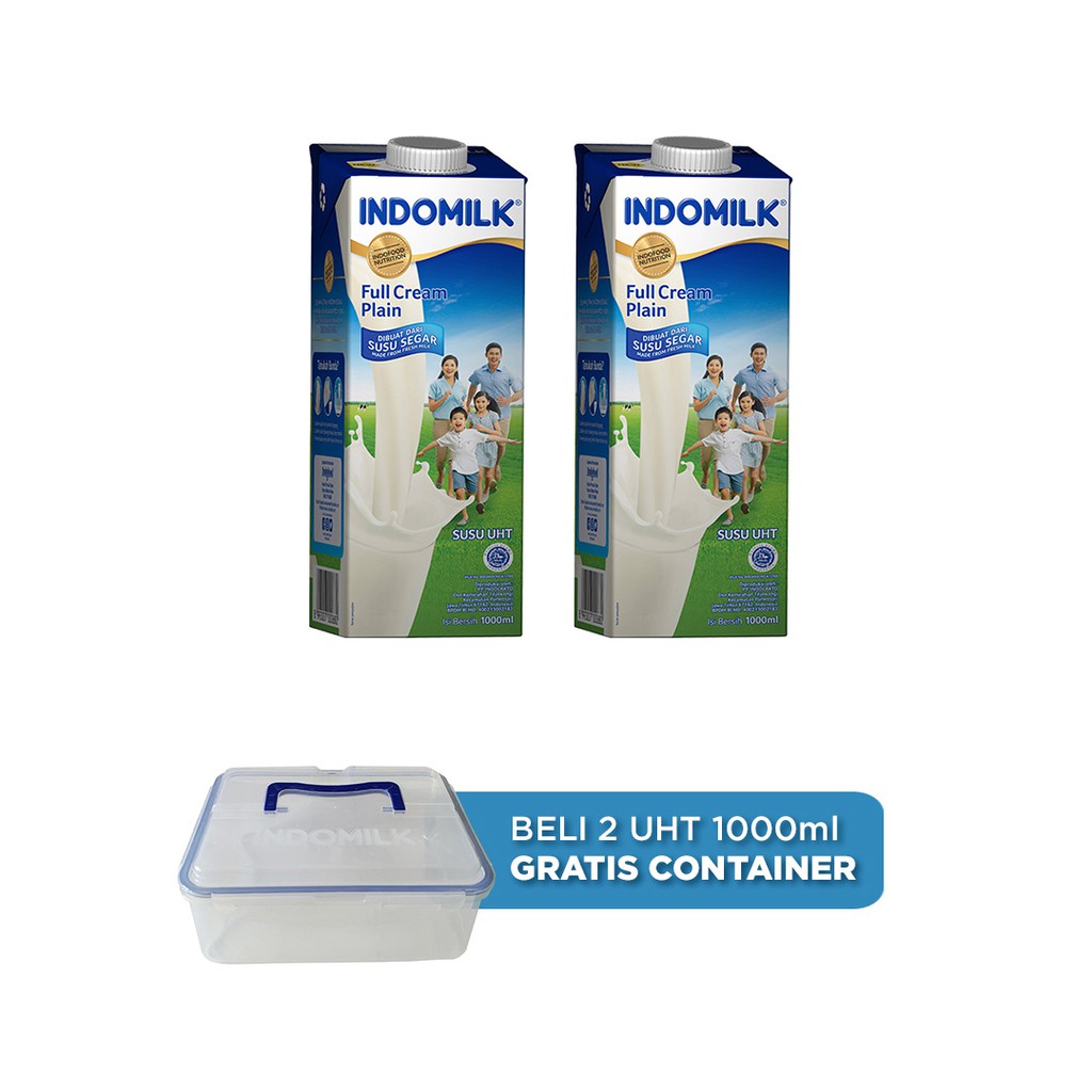Jual Susu UHT FC Indomilk Plain 1000 ml X 2 Pcs free Container | Shopee ...