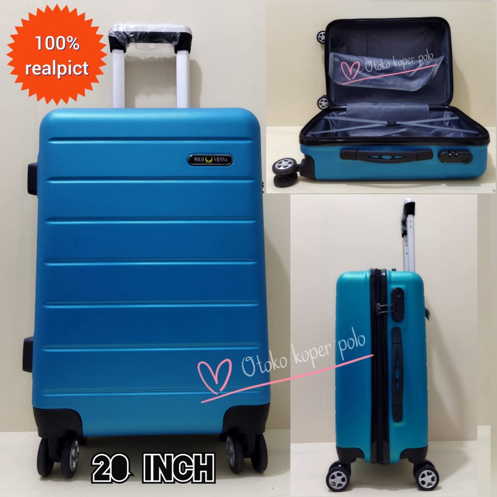 Jual koper 20 inch polo vienna ukuran kabin koper fiber koper roda 4 ...