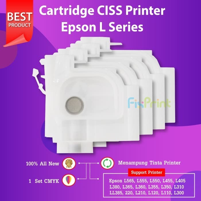 Jual Cartridge Tinta CISS Epson L110 L120 L360 Black Cyan Magenta ...