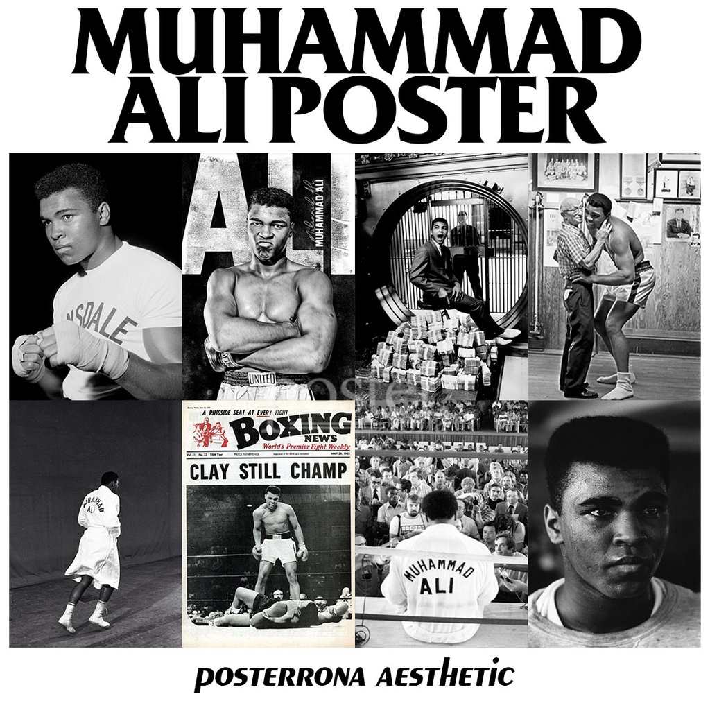 Jual (8 pcs) POSTER MUHAMMAD ALI VINTAGE | DINDING KAMAR | Shopee Indonesia