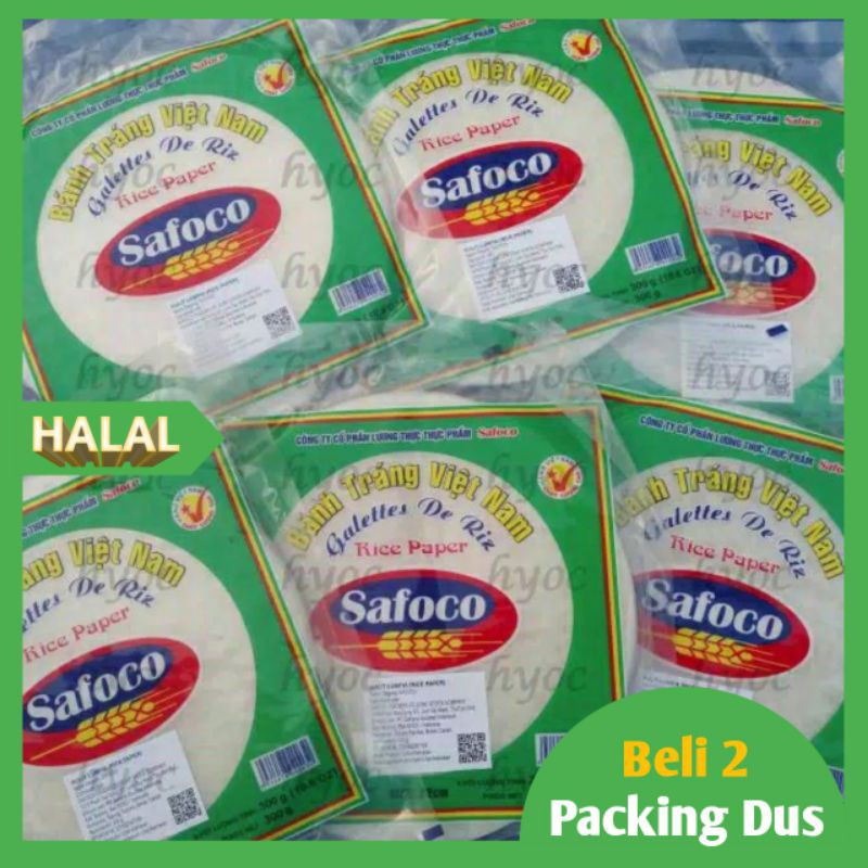 Jual (TERMURAH) RICE PAPER HALAL SAFOCO 300GR 22 CM/SPRING ROLL/RICE ...