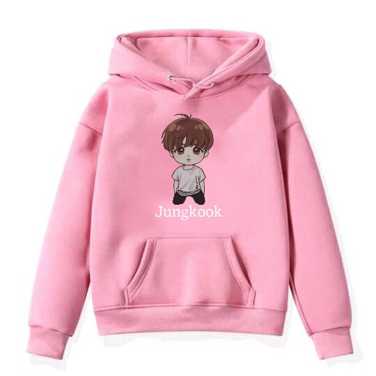 Jual Sweater Hoodie Anak Korea Karakter Jungkook BTS usia 5-12
