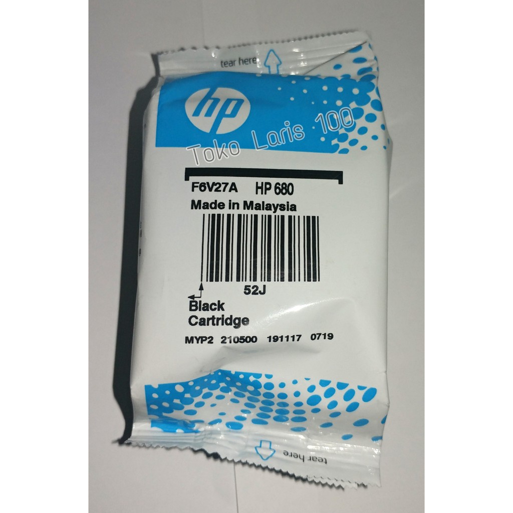 Jual Cartridge Printer HP 680 Black Hitam New Original Tanpa Dus