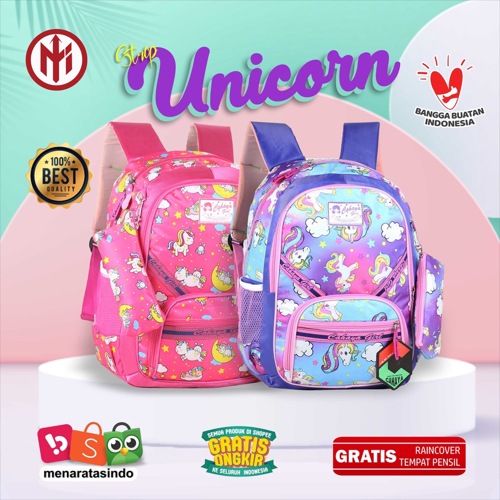 Jual OBRAL TAS ANAK CEWEK SEKOLAH RANSEL UNICORN STRIP KARAKTER KARTUN ...