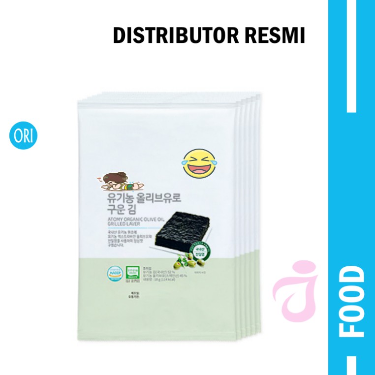 Jual ORGANIC OLIVE OIL GRILLED LAVER 18 gr Snack Rumput Laut Panggang