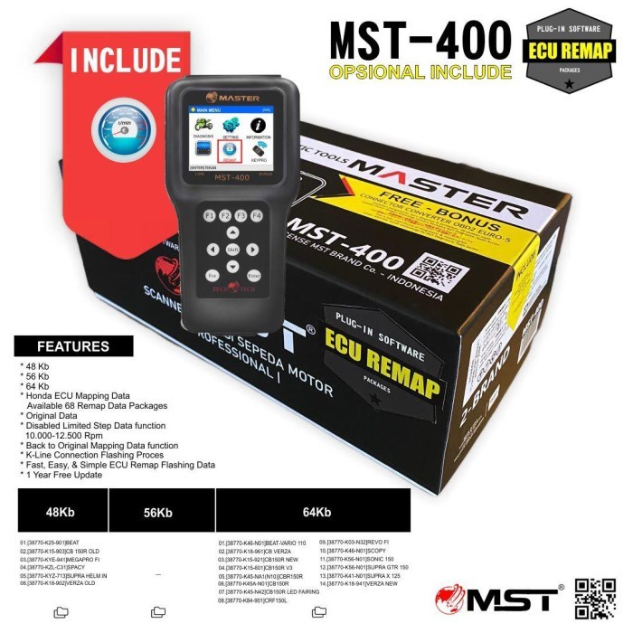 Jual SCANNER SCANER TOOLS INJECTION SERVICE MASTER ZEUS MST400 REMAP