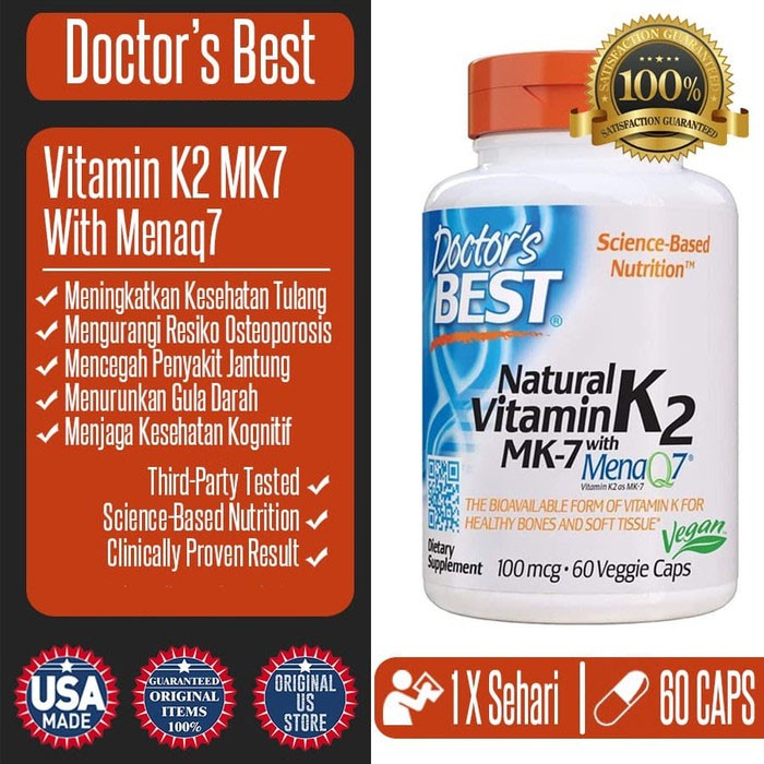 Jual Vitamin K2 MK7 100 Mcg Doctors Best Kesehatan Tulang