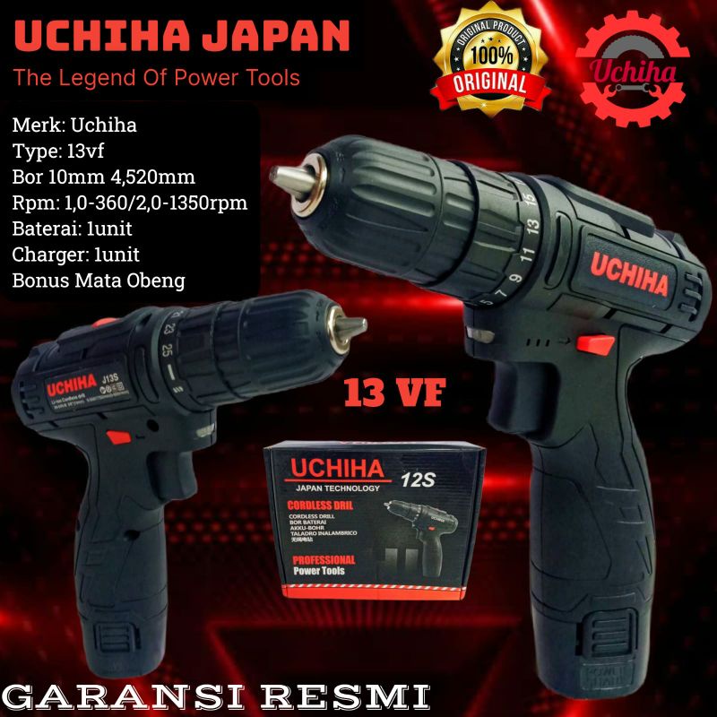 Jual Mesin Bor Baterai Cordless 13vf 25torsi Uchiha Tembok Besi Kayu ...