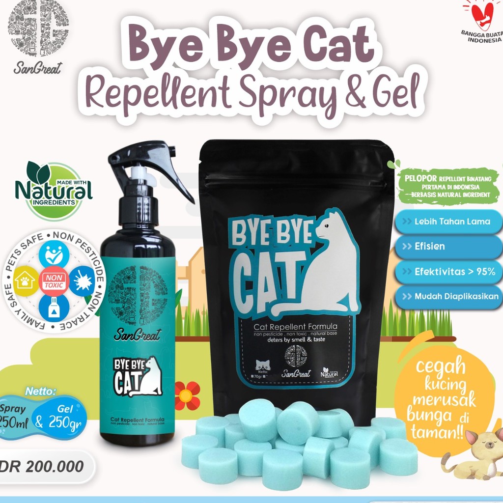 Jual Paket Obat Pengusir Kucing terbaik alami, Bye Bye Cat Gel 250 gr
