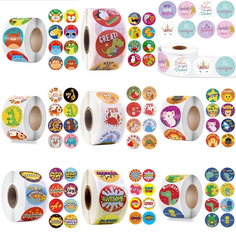 Jual Sticker Thank You Reward Anak 50pcs, Kids Compliment Unicorn ...