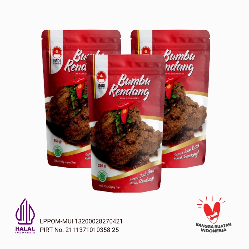 Jual Bumbu Rendang Padang IMDIFOODS | Paket 3 Pack | Bumbu Rendang Asli ...