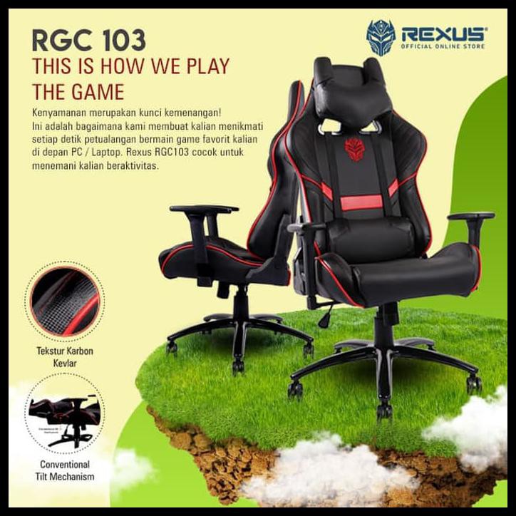 Jual Rexus RGC 103 Red Gaming Chair TERLENGKAP | Shopee Indonesia