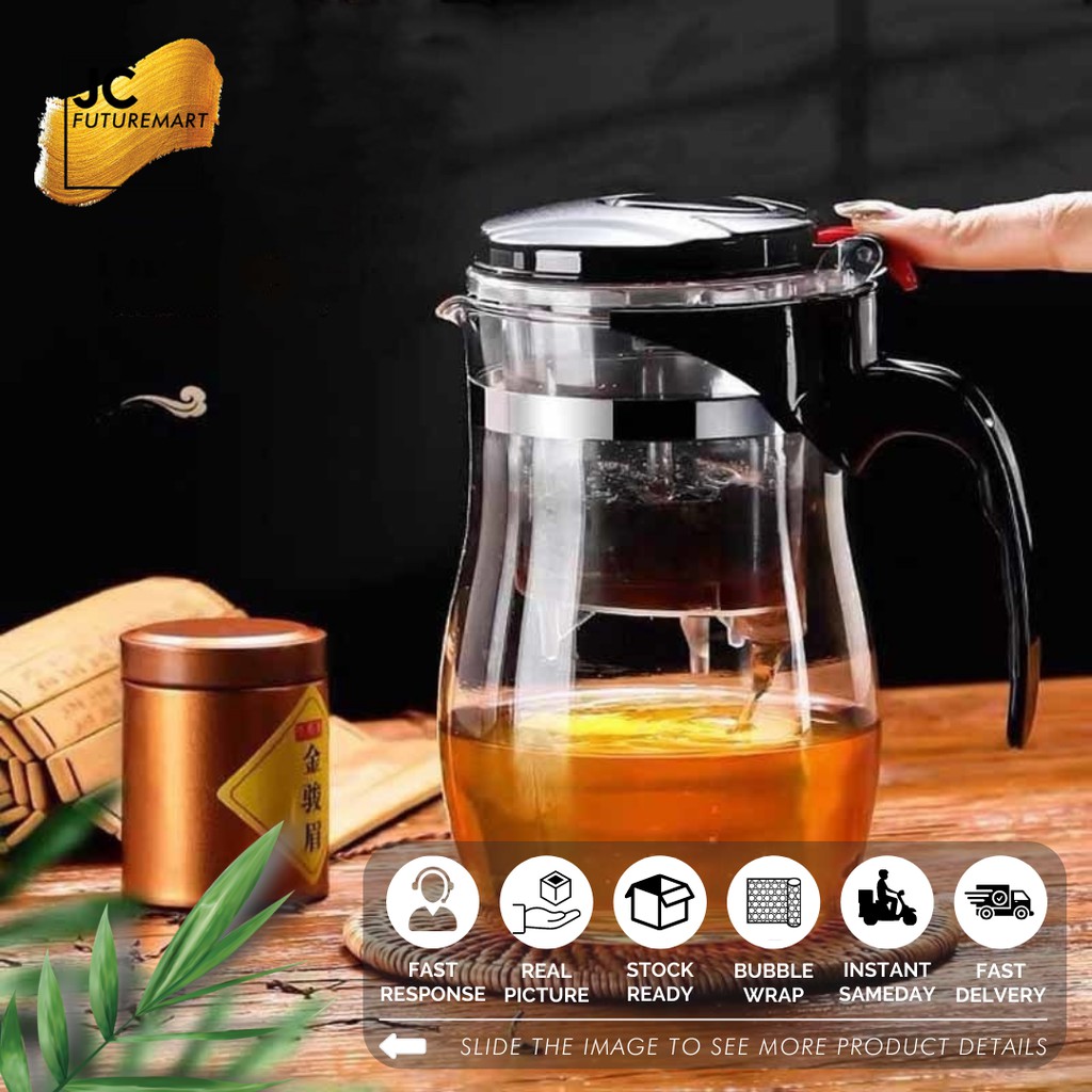 Jual Tea Infuser Pot 750ml Push Button Teko Teh Saringan Kaca Shopee Indonesia 0683