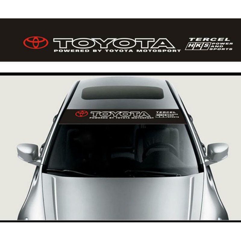 Jual stiker kaca depan TOYOTA with backgrund hitam mobil universal ...