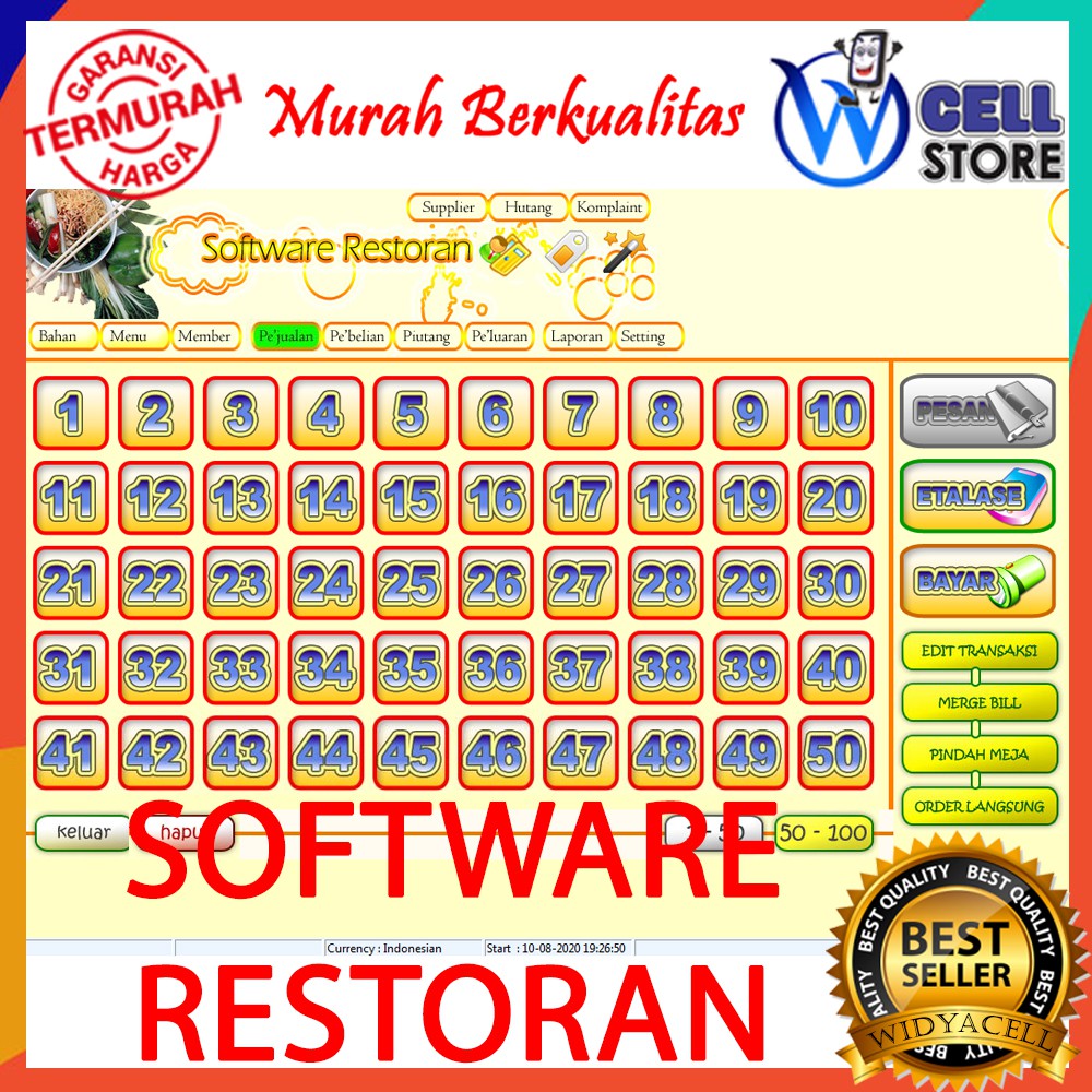 [GRATIS ONGKIR] PROGRAM / SOFTWARE KASIR UNTUK RESTAURAN / RESTORAN / CAFE FULL UNLIMITED PC