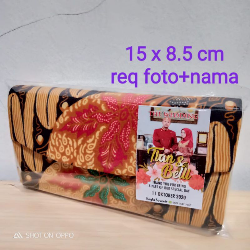 SOUVENIR PERNIKAHAN DOMPET BATIK,DOMPET LIPAT,DOMPET WANITA (15 × 8,5) | SOUVENIR DOMPET WANITA