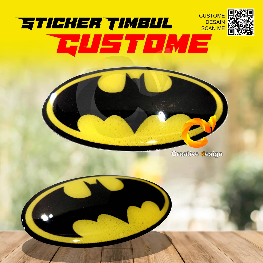 Jual STICKER TIMBUL RESIN LENTUR GLOSSY BATMAN OVAL | Shopee Indonesia